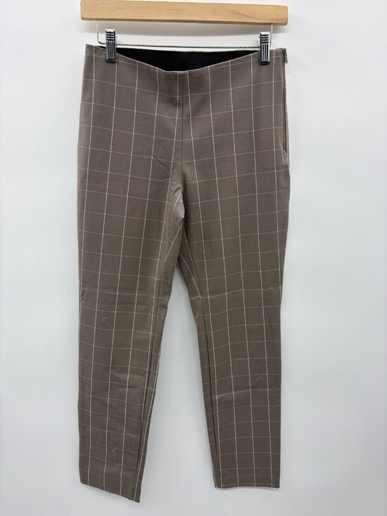 a new day Pants - A New Day Womens Size 4 Windowpane Plaid Side Zip Slim Ankle Pants in Brown